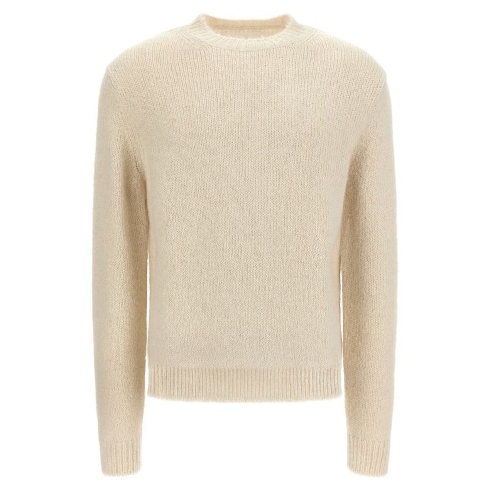 Jil Sander White Alpaca Leather Men's Cardigan